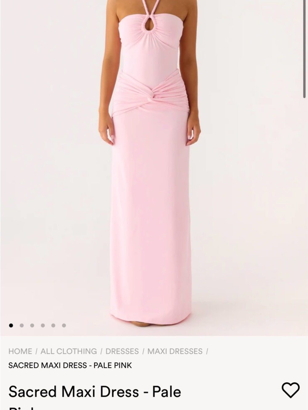 Peppermayo Pale Pink Strap Halter Maxi Dress